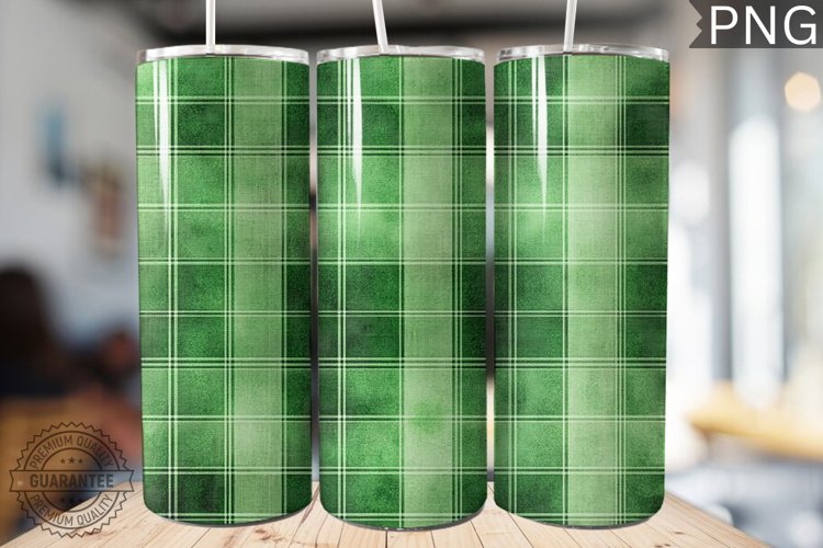 Green Plaid Tumbler Wrap - High Quality 300 Dpi example image 1