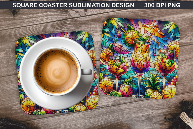 Tropical Drink Coaster Sublimation,Summer Coaster PNG Design