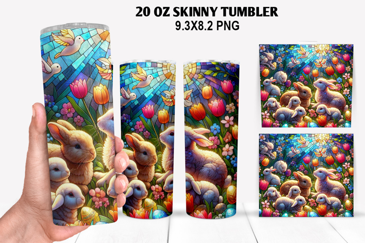 Skinny Tumbler 20oz Wrap Design, Easter Tumbler PNG Design