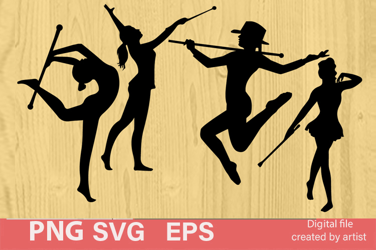 SVG majorettes, SVG majorette silhouette, SVG girl majorette