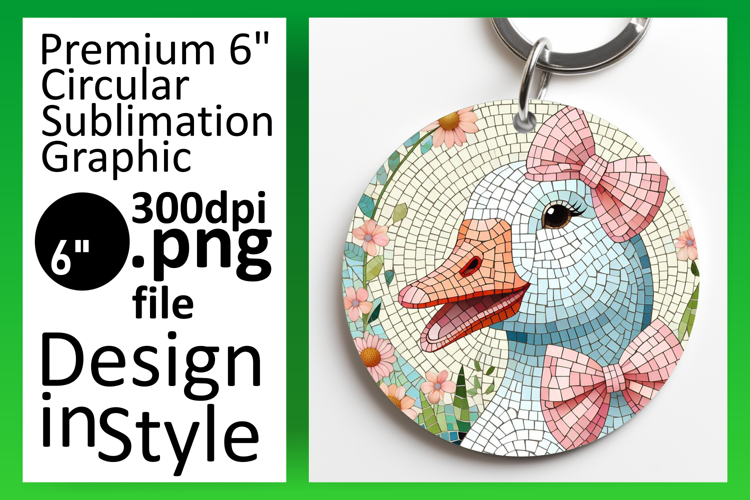 Chic Circle PNG Keychain Design , Goose