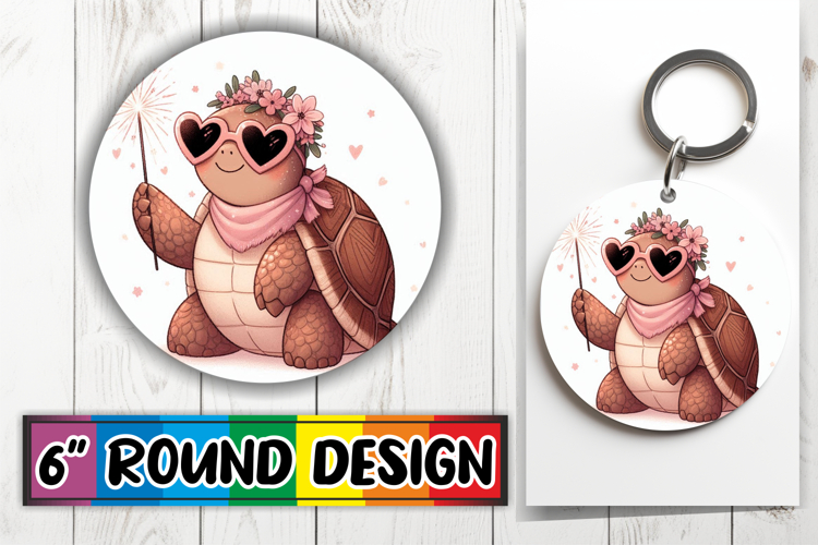 Radiant Sublimation Coasters PNG, Turtle