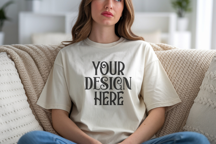 Ivory Comfort Colors 1717 T-shirt Mockups,1717 Mockups