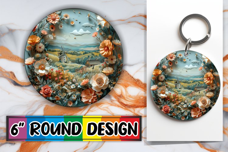 Scenic Round Ornament Assortment example image 1
