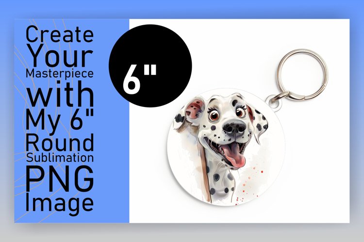 Whimsical Watercolor Dog Circle Lover Joyful Charm Keychain example image 1