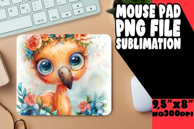 Watercolor Flamingo Mouse Pad for Spring Mugs