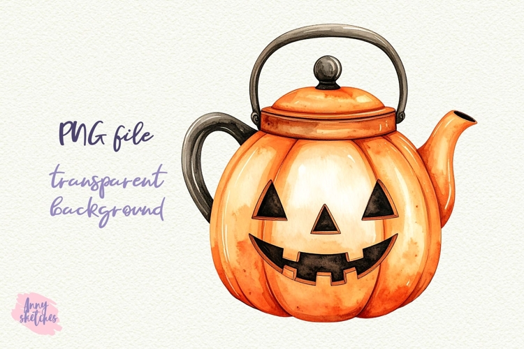 Teapot PNG Halloween Ghost Cafe Clipart Sublimation