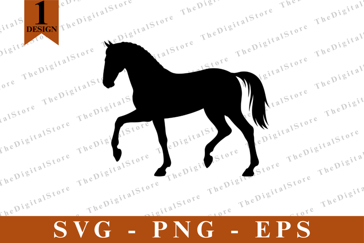 Horse SVG, Horse vector, Horse Silhouette, Cut files example image 1