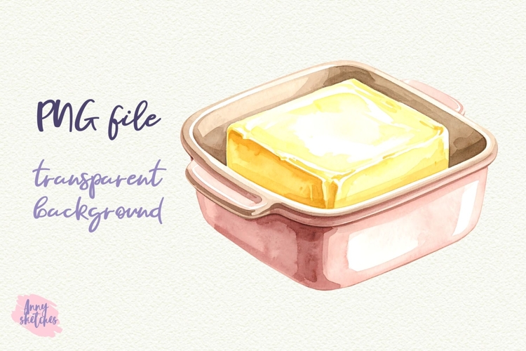 Butter Dish Clipart Sublimation Baking PNG