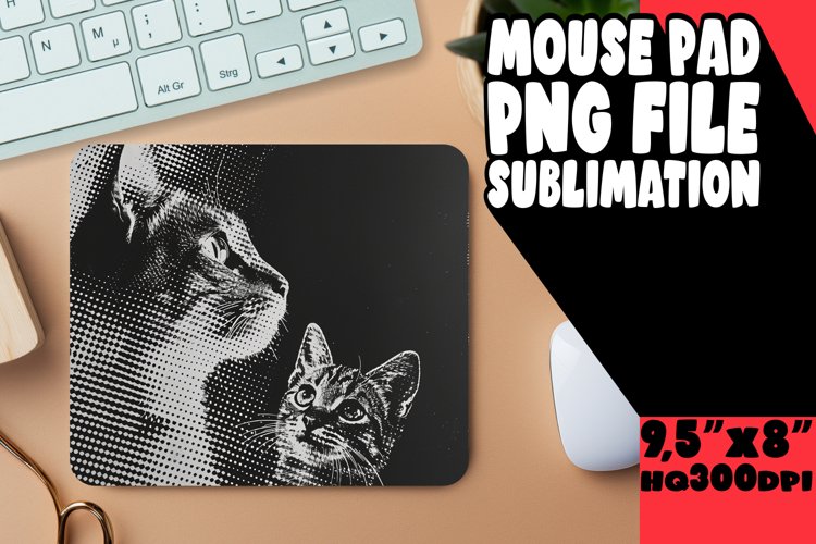 Lovely Cat Pattern Mouse Mat example image 1