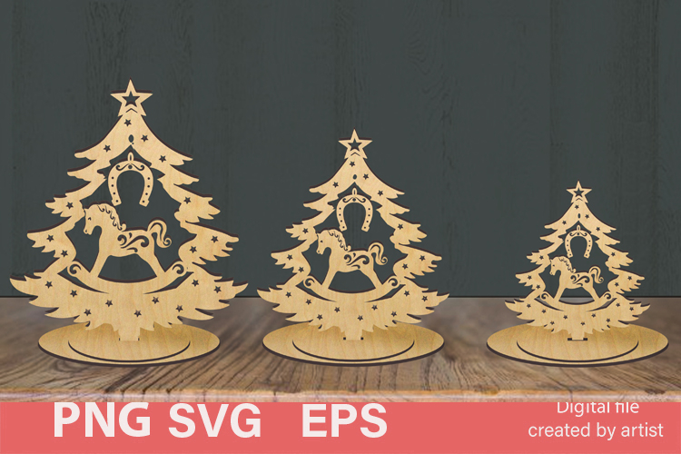 Christmas decor, SVG Christmas trees, multi-layer cutting,