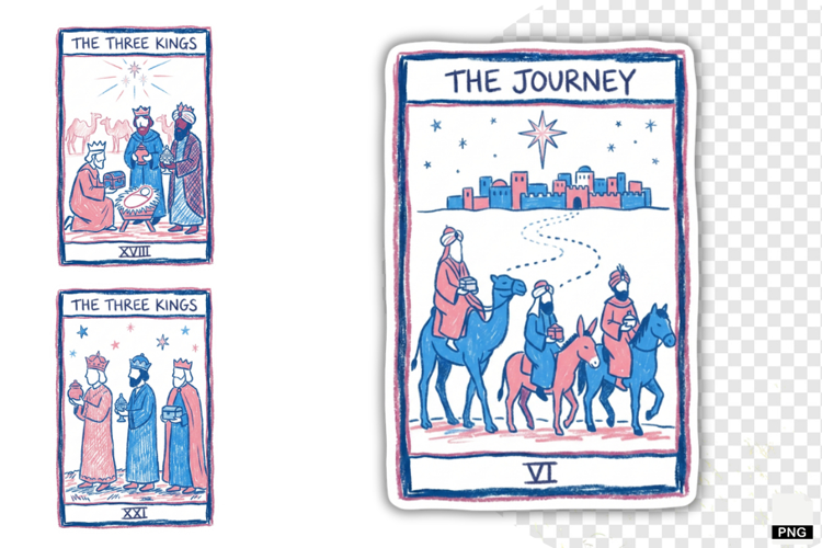 Christmas Nativity Tarot Cards PNG