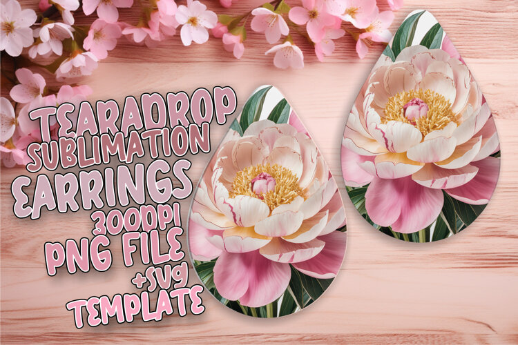 Stylish Teardrop Design for Earrings , Flowers example image 1