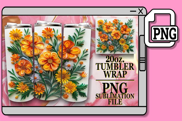 Fresh Vibrant Dreamy Spring Flower 3D 20oz Tumbler Wrap