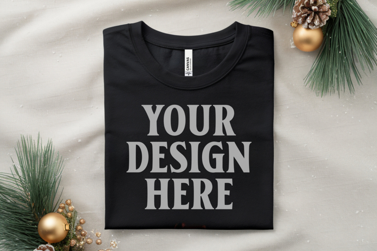 Black Tshirt Mockup Image 16