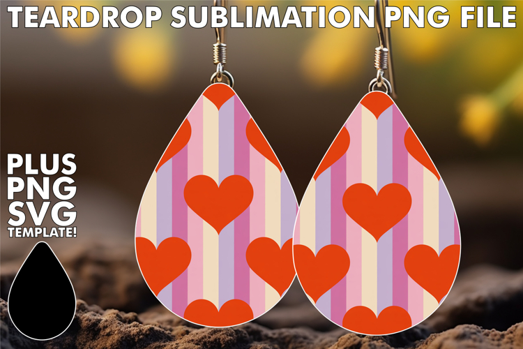 Radiant TEARDROP Earrings Magic, Valentines Pattern