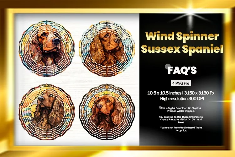 Sussex Spaniel Wind Spinner Sublimation - 04 Variation