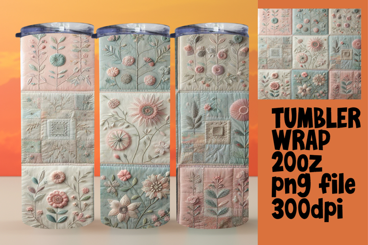 Custom 20oz Tumbler Gift Design , Patchwork