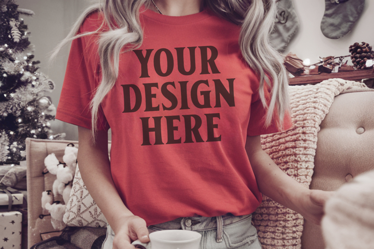 Red Christmas Comfort Colors 1717 Mockups, CC 1717 m