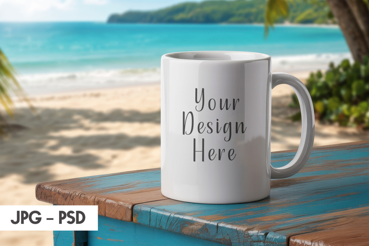 Coastal Table Mug Mockup PSD