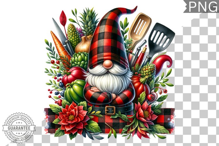 Christmas kitchen Gnome Sublimation - Clipart PNG Design