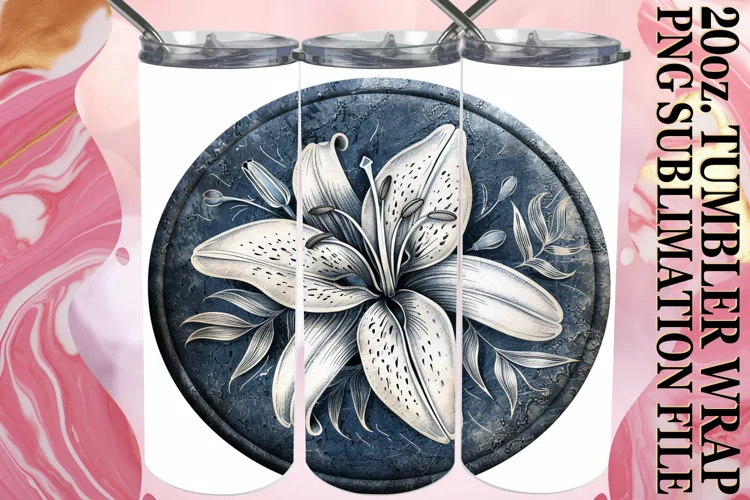 Spring Blossom Denim Tumbler Wrap 20oz