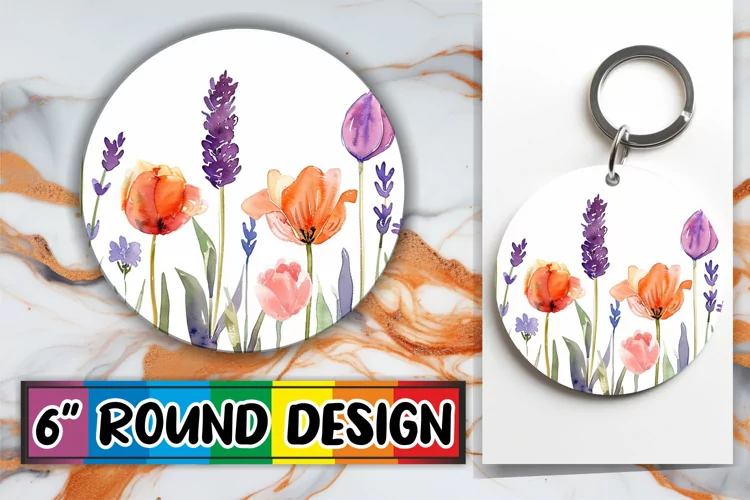 Petal Paradise Sublimation Circle - Charm Round