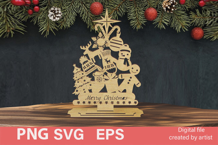 Christmas decor, SVG Christmas trees, multi-layer cutting