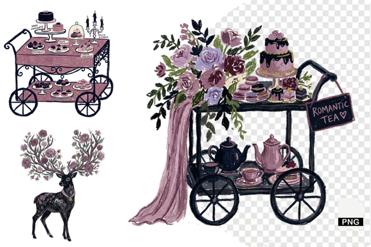 Goth Wedding Night Clipart example image 1