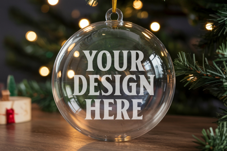 Acrylic Christmas Ornament Mockup , christmas ornament mocku