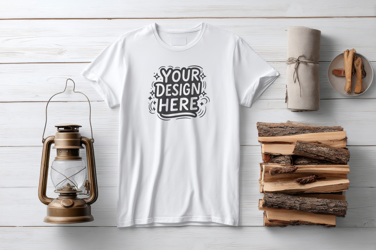 Lantern Cozy T-Shirt Mockup PSD JPG
