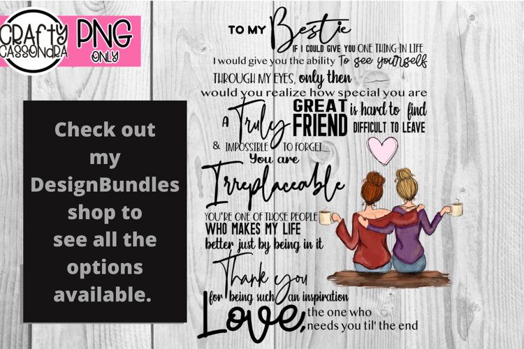 For my Bestie - best friends quote - bff quote - besties png example image 1