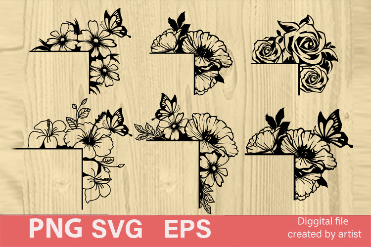 SVG flower door corners, SVG bird golok door corners, bundle