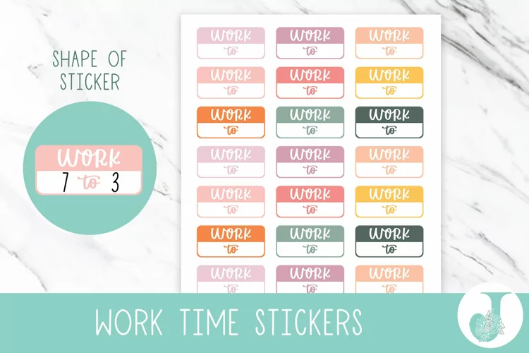 Work From Home, Printable Planner Stickers