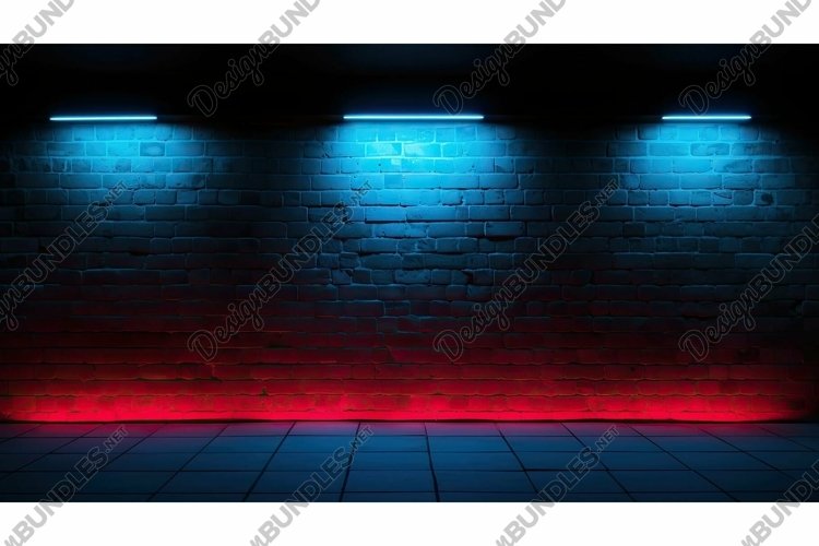 vibrant brick wall neon light example image 1