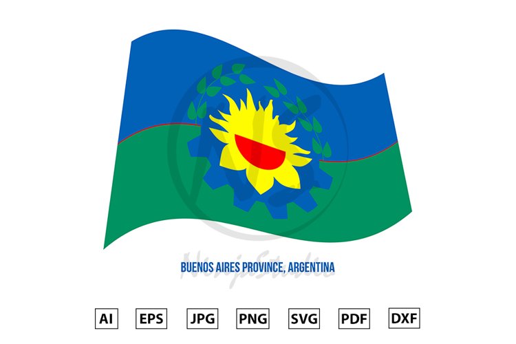 Buenos Aires Flag Waving. Flag of Argentina Provinces example image 1