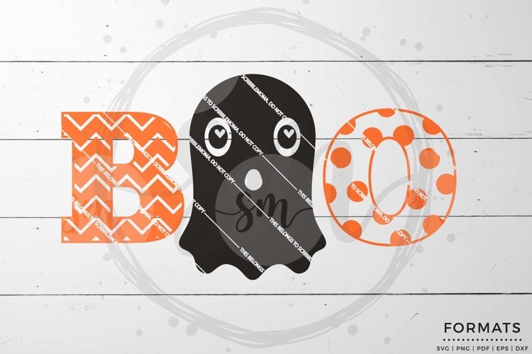 Boo Ghost Halloween SVG example image 1