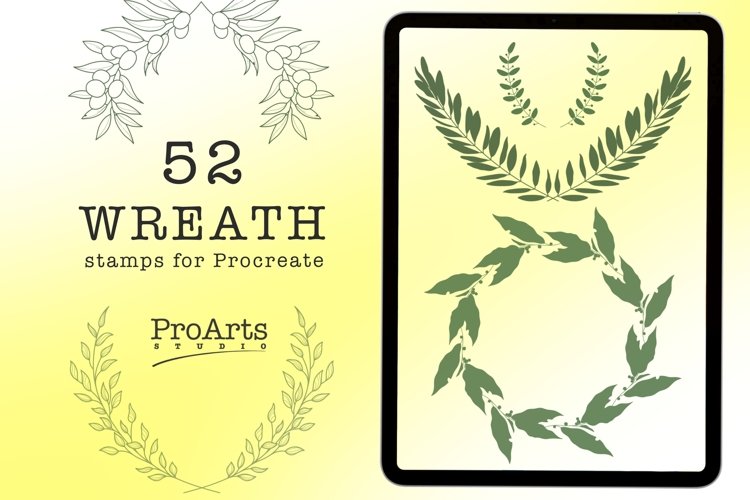 Wreath stamps for Procreate example image 1