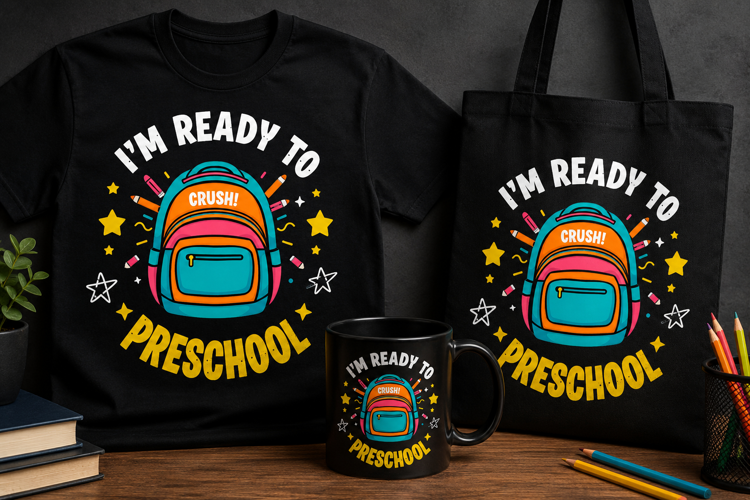 Time Ready to Preschool PNG | Cute Back to School Design