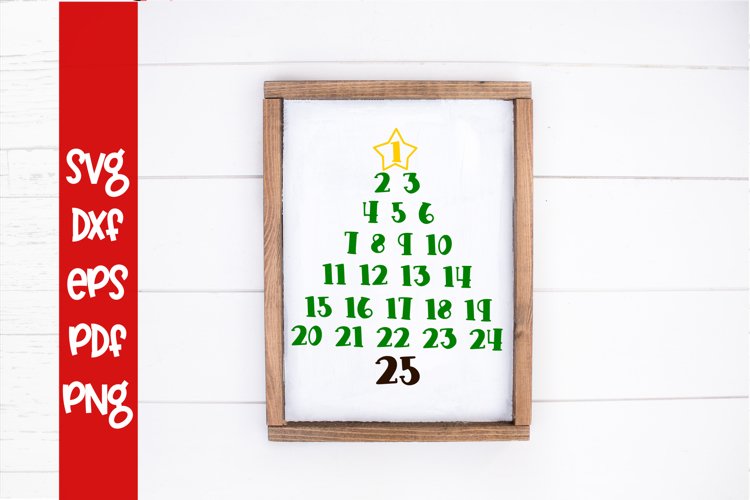 Christmas Tree Countdown SVG - Christmas SVG - Countdown SVG example image 1