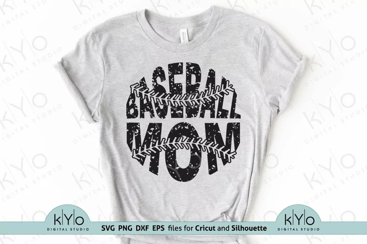 Distressed Baseball MOM shirt design svg png dxf files
