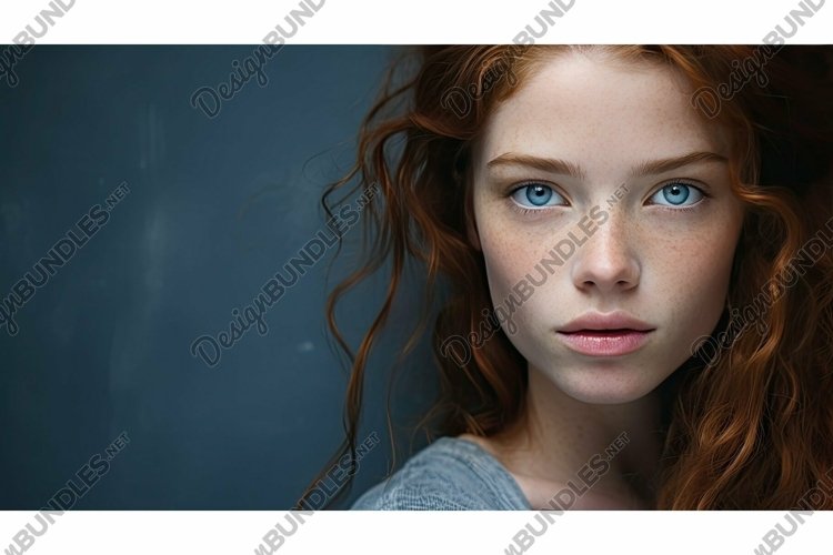 features blue gray background portrait example image 1
