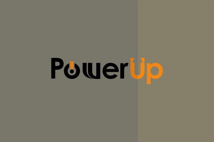 Smart Clever Unique Logo design POWER UP logo with Arrow example image 1