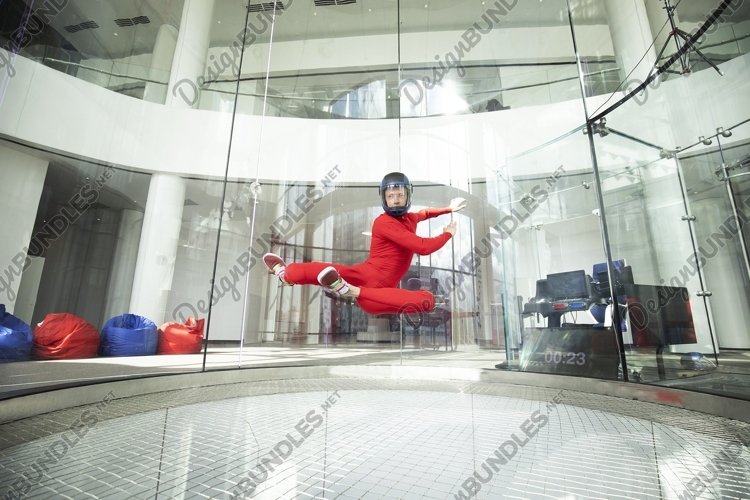 levitation athletes skydivers in a wind tunnel example image 1