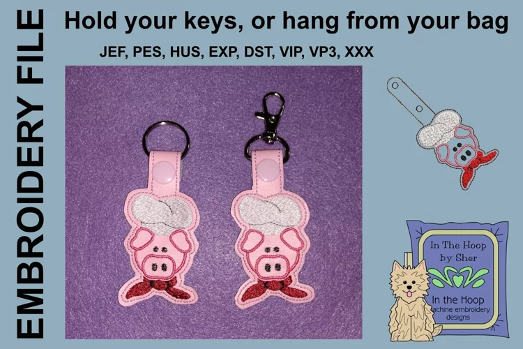 ITH Chef Pig Key Fob or Bag Tag - Snap Tab
