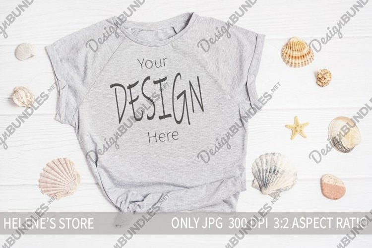 Summer grey t-shirt mockup