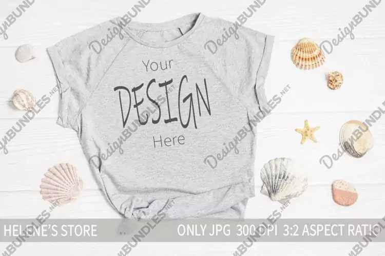 Summer mockup | Gray t shirt mockup | Beach apparel mockup