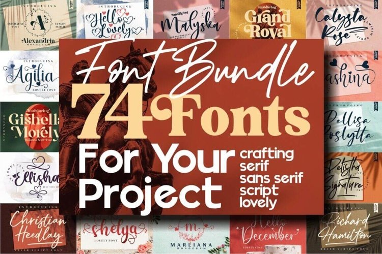 The Massive Font 74 Fonts ALL STYLE, Special Edition !!! example image 1