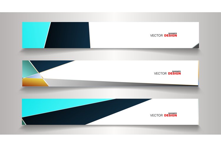A set of modern vector banners with a rectangular design example image 1