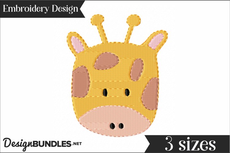 Giraffe Face Embroidery Design example image 1